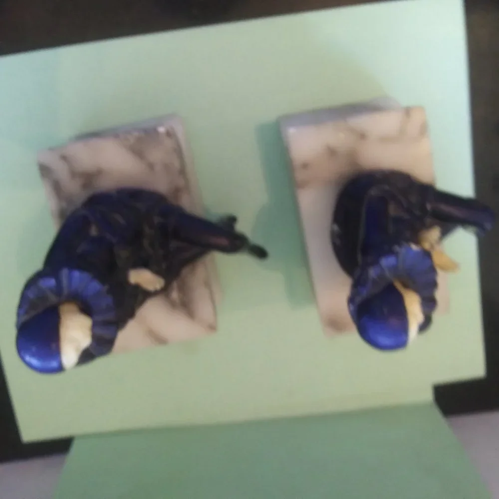 Heavy Bookends Pierrot Clown Mime Book Ends stone  Base Very old  Art Deco FLAWS - Picture 2 of 15